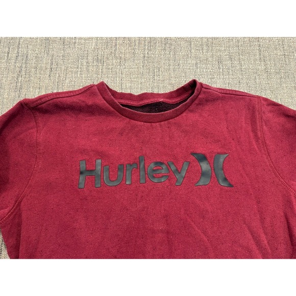 HURLEY‎ OAO Nubby Crew Neck Sweatshirt size Medium Red 04526-00 Measure In Pics - Picture 9 of 12